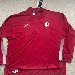 Adidas Indiana Hoosiers Mens XL 1/4 Zip Pullover Red Long Sleeve H55511 New
